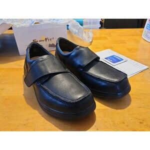 SureFit London Hook & Loop Moc Toe Shoes Soft Leather Black Men’s 12W EUC